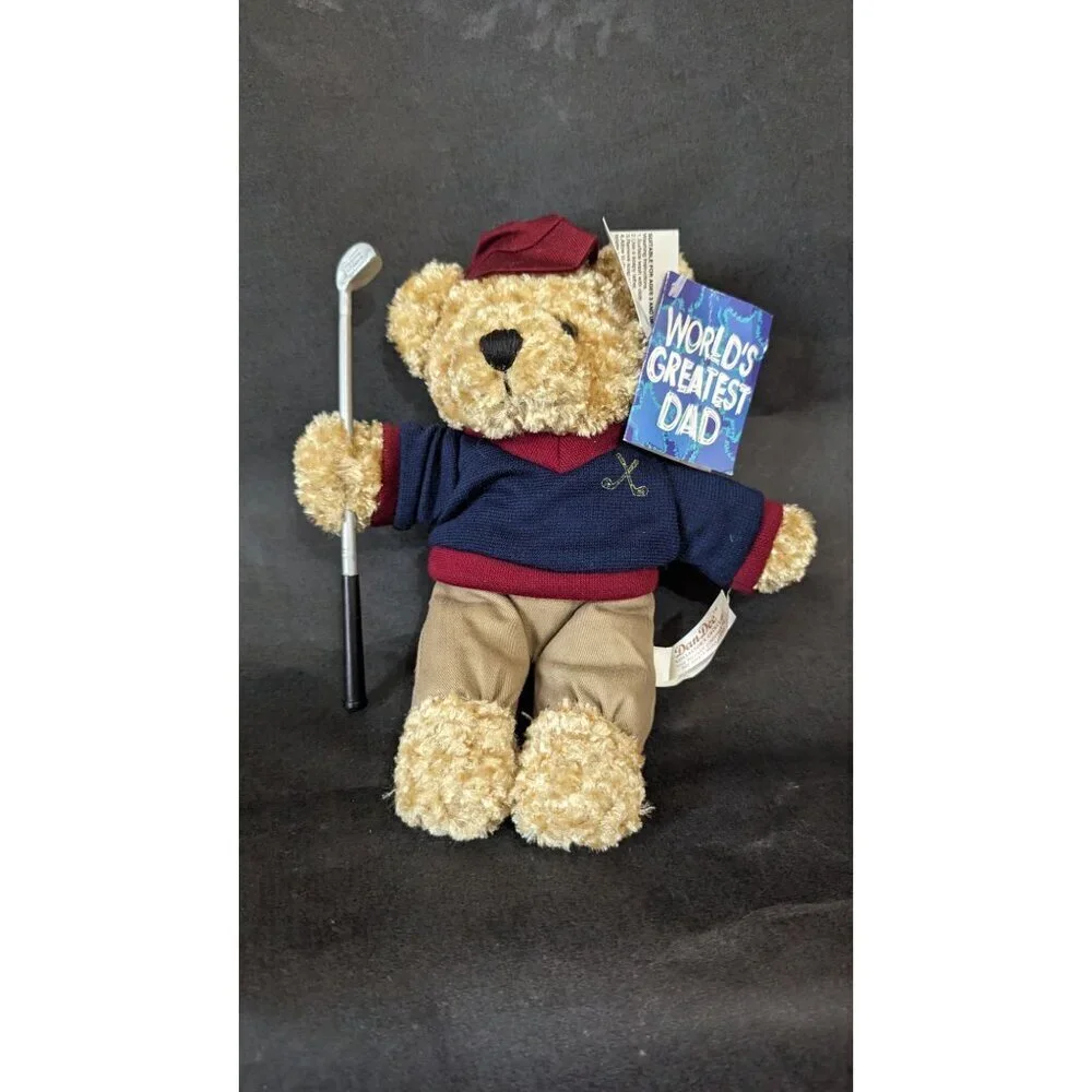 Dan Dee Collectors Choice Light Brown Teddy‎ Bear Plush Animal Golf Greatest Dad